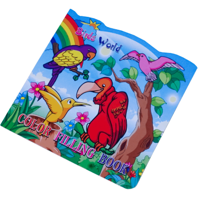Carte de colorat si desenat, pentru copii, plina de culori vibrante, Birds World, 24 de pagini